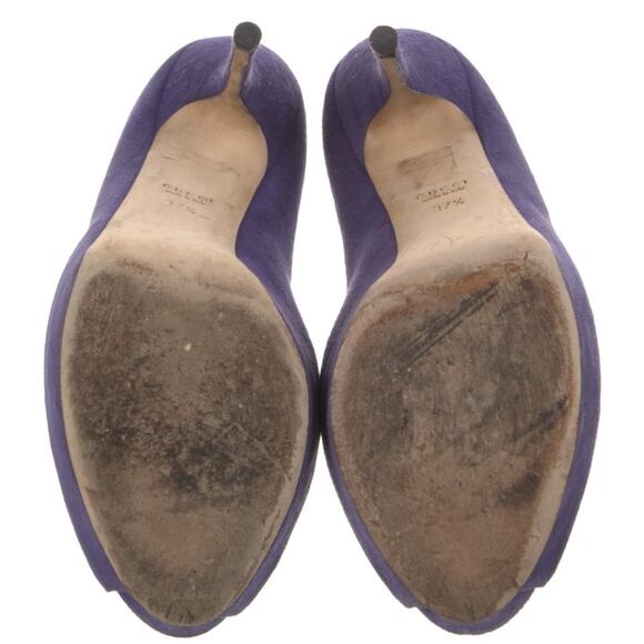 Gucci Purple Suede Platform Peep Toe Stiletto Heels Size IT 37.5 - Picture 5 of 6
